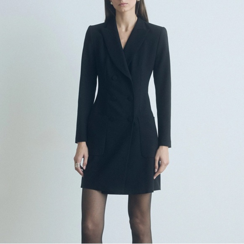 Judith & Charles | NWT Black Tuxedo Dress (Chic Patterned Collar)